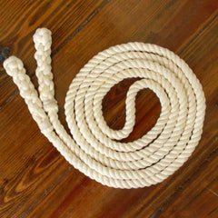 Jump Rope, Natural Undyed with Hand-Spliced Handles, Sizes 6.5, 7, 8 and 9 feet