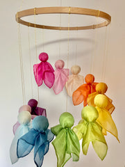 Silk Fairy Mobile Kit - Dancing Fairy-Mobile with Plant-dyed Silks - 12 Colors