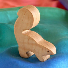 Wooden SKUNK, Handmade Toy Animal, Waldorf-Inspired