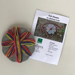Felt flower for making lanyards, with wool