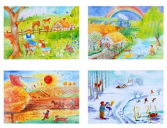 Seasonal Postcards, Set of 4 Waldorf cards by Dorothea Schmidt