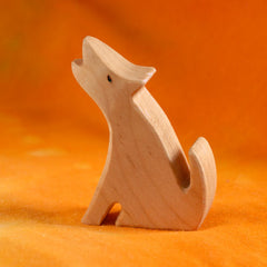 Wooden COYOTE, Handmade Toy Animal, Waldorf-Inspired
