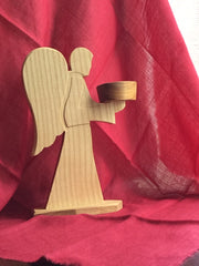 Wooden Angel Candle Holder