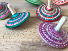 Multi-colored Wooden Spinning Tops