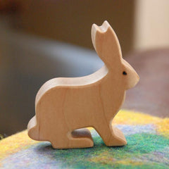 Wooden RABBIT Bunny Jackrabbit, Handmade Toy Animal, Waldorf-Inspired