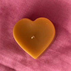 Hand Poured Large Heart - 100% Pure USA Beeswax